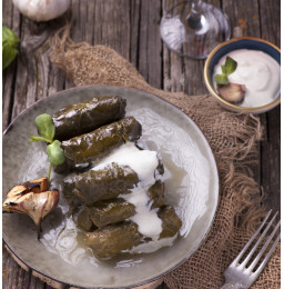 Tolma with grape leaves