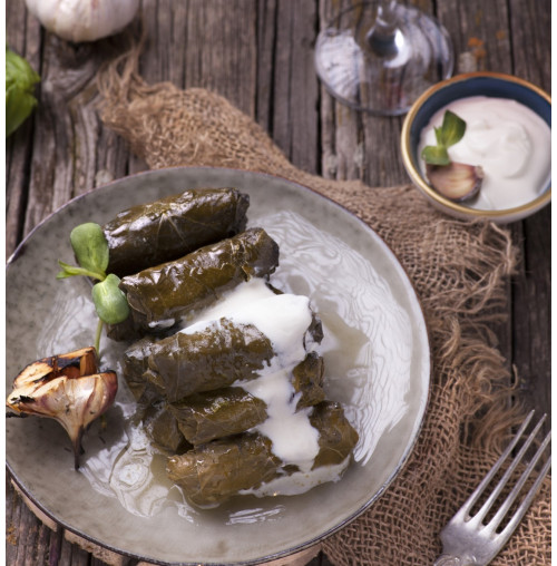 Tolma with grape leaves
